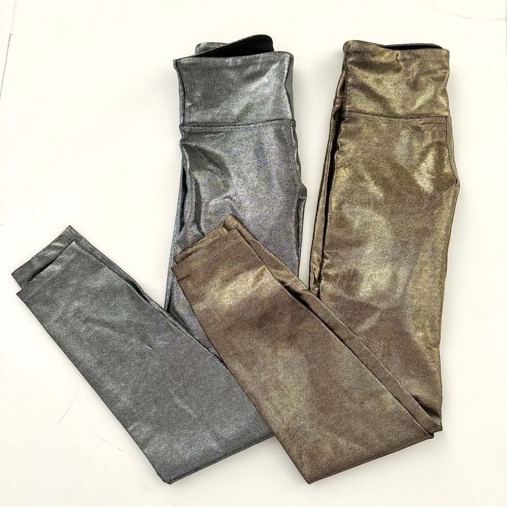 Bundle Heroine Sport Marvel Metallic Leggings Silver Gold X Small